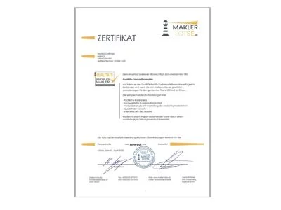 Zertifizierter Qualitäts-Immobilienmakler und Sachverständiger