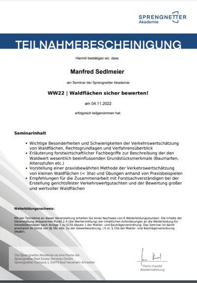 Bewertung von Land- und Forstwirtschaften